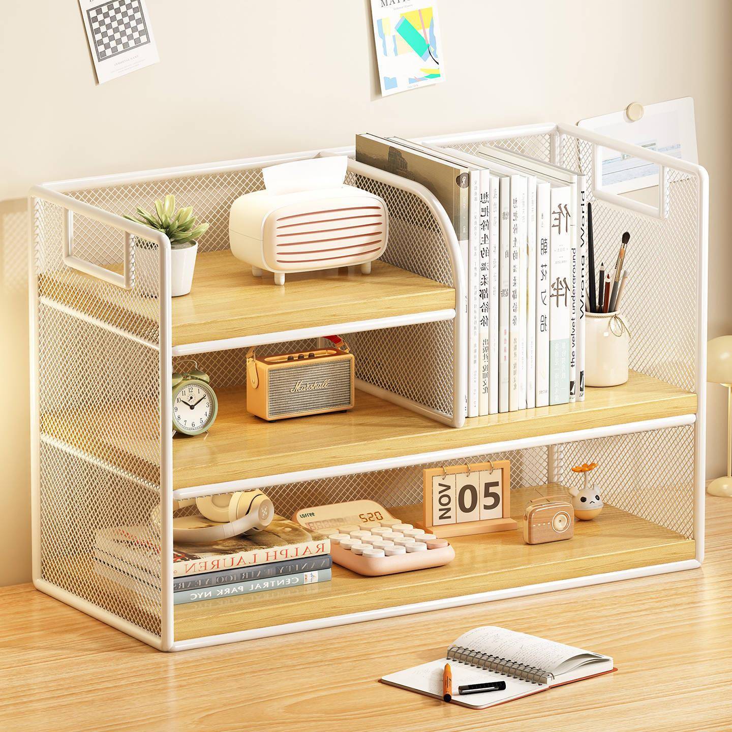 书桌层立架桌面小层架置物用架SFG收纳型家多层小书架文件整理分