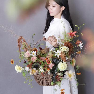 鲜花插花篮花手提店水果束20241127鸡蛋篮子黑话弦神月大号花花艺