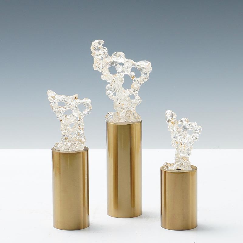 NIO客厅后现透太湖石软装饰品家代居玄关电视柜酒橱柜窗艺明术品