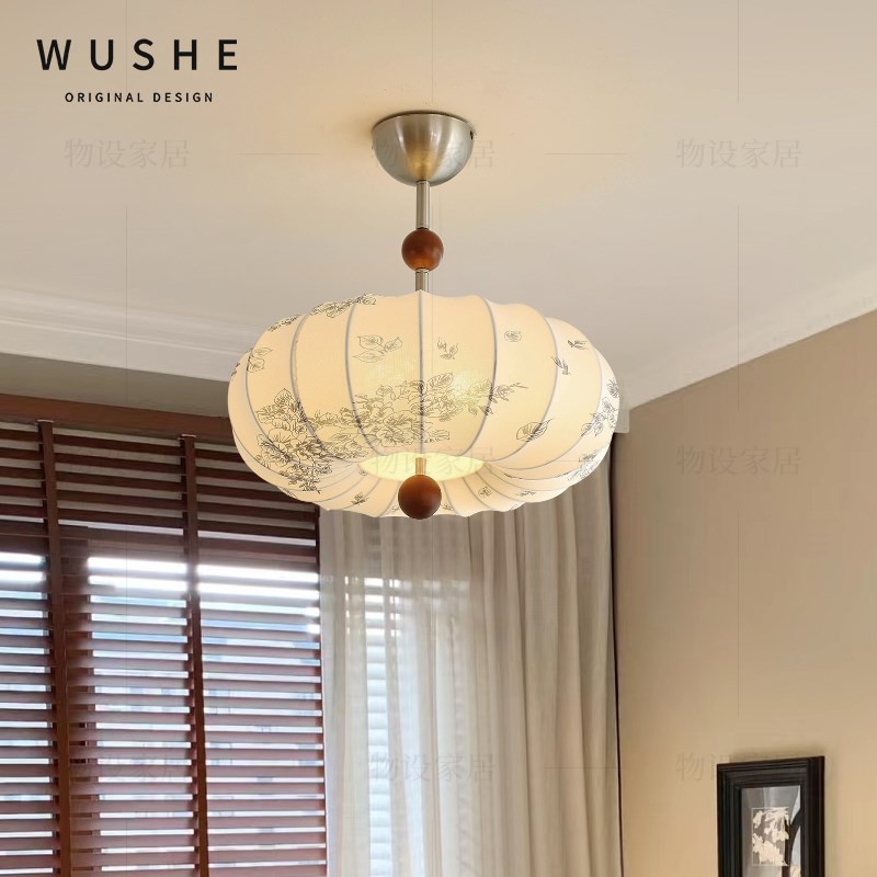 富贵法式复古中古吊灯卧室灯主A灯餐厅灯书房房间主卧奶油风灯具