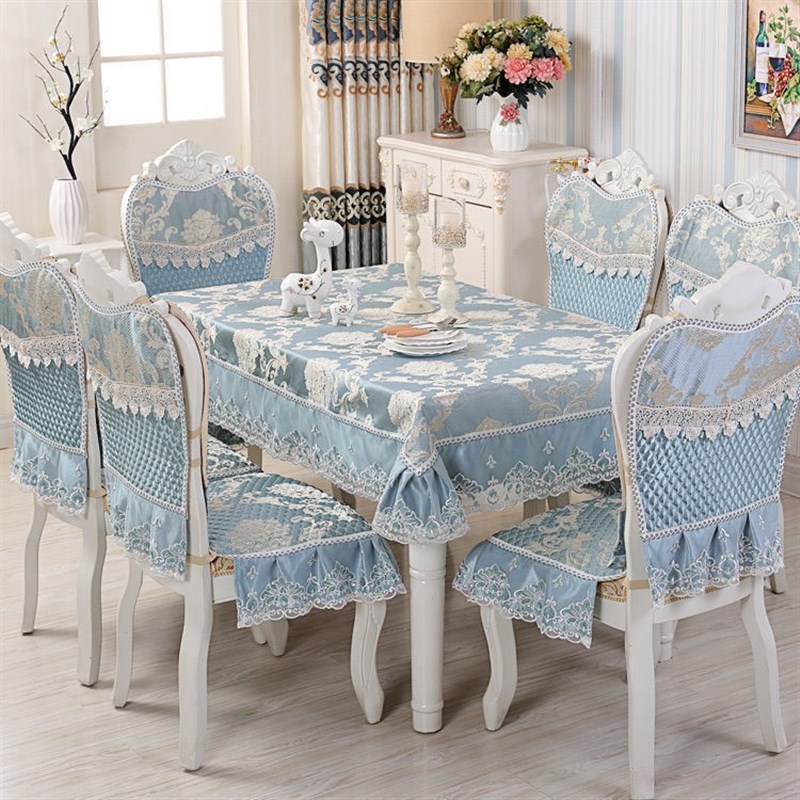 中式餐桌椅子套套装欧式餐桌椅套圆长方形桌子布茶几椅子套餐桌布
