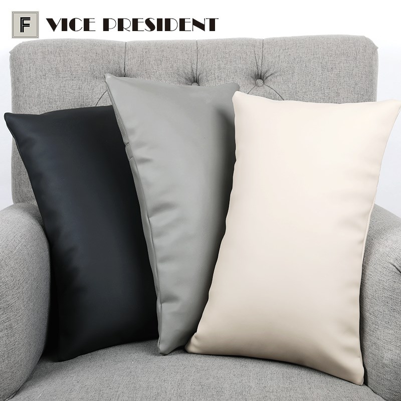 纳帕napa仿牛皮美拉德棕抱枕套客厅沙发枕垫办公室腰枕汽车护腰垫