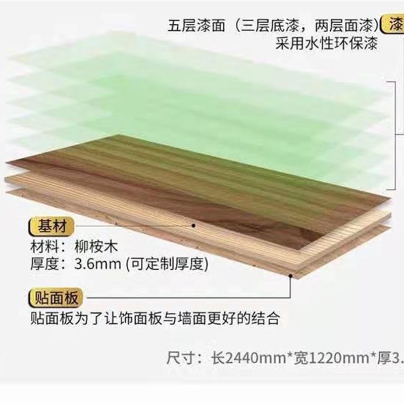免漆木饰面板科定板防火护墙板UV涂装贴皮黄杨木直纹K3饰面板