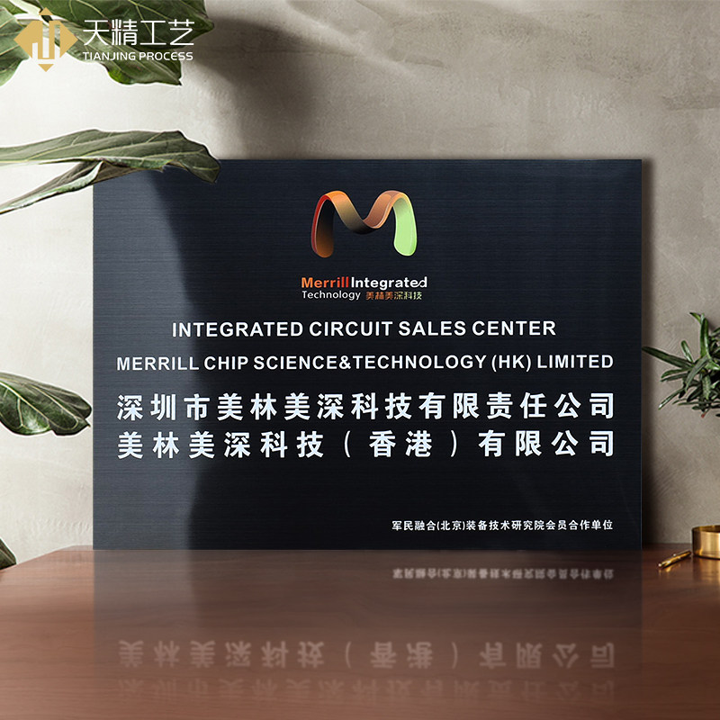 拉丝黑钛 公司牌匾定制 制作不锈钢铜牌匾公司门牌广告牌招牌定做