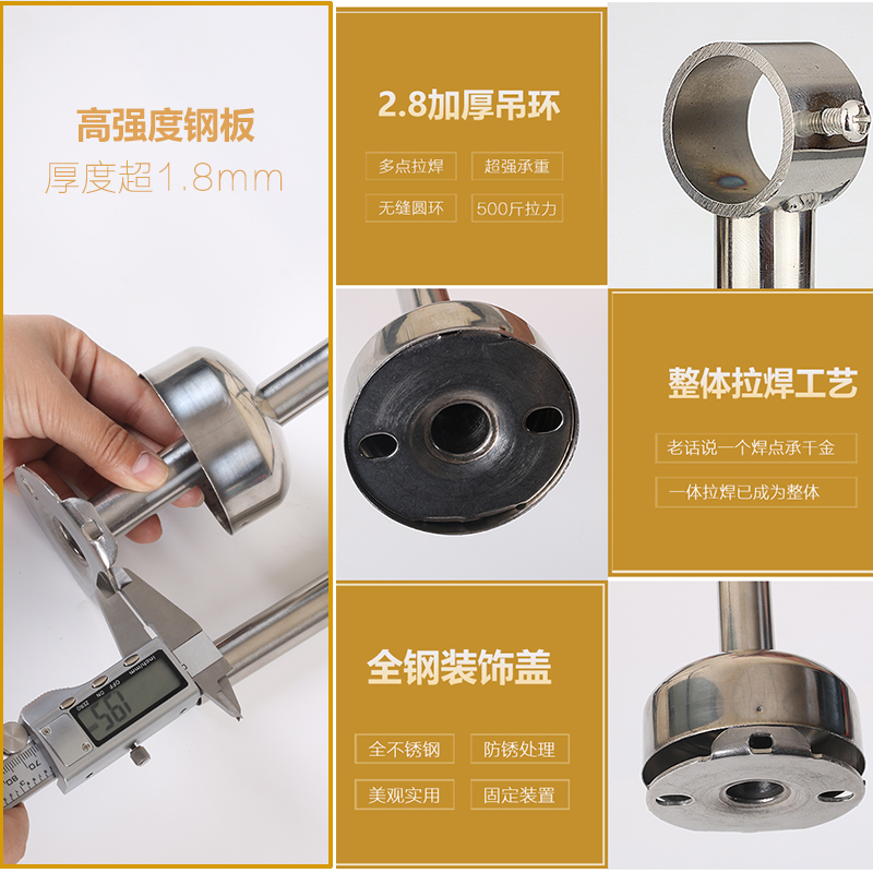 定制加厚阳台晾衣杆不锈钢固定式晾衣架单杆式凉挂衣杆顶装晒衣杆