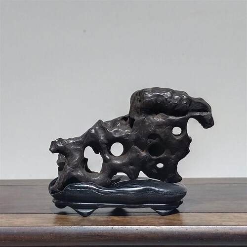 太湖石拳石袖石卧供茶台茶桌小摆件天然原石传统艺术品收藏雅器Z