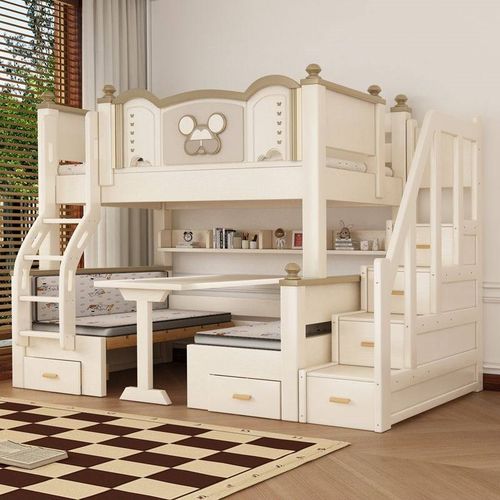 实木加粗上下床上床下桌儿童子母床家用多功能高低床双层床