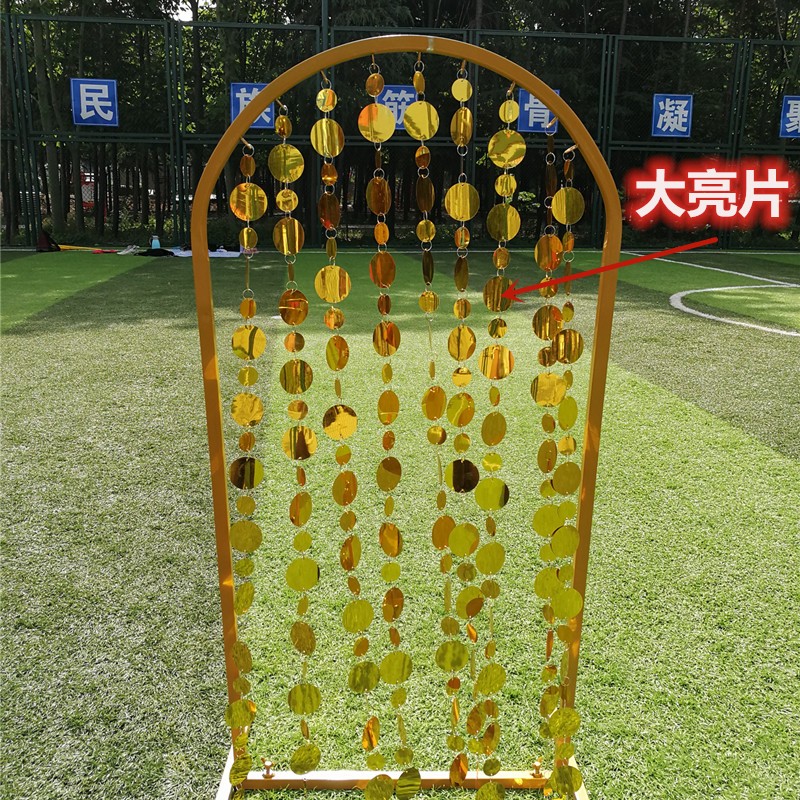新款路引婚庆道具铁艺珠帘拱门高山流水架子婚礼屏风门店开业拱门