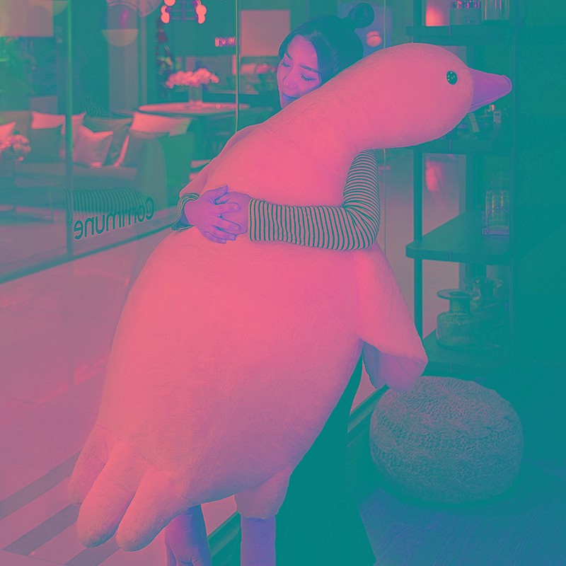 可爱大白鹅抱枕女生睡觉夹腿长条枕头床头靠垫沙发床上靠枕男生款