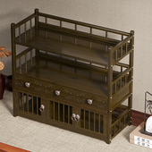 博古架实木中式 茶叶紫砂壶摆件桌面展示柜小型茶壶置物放茶具架子