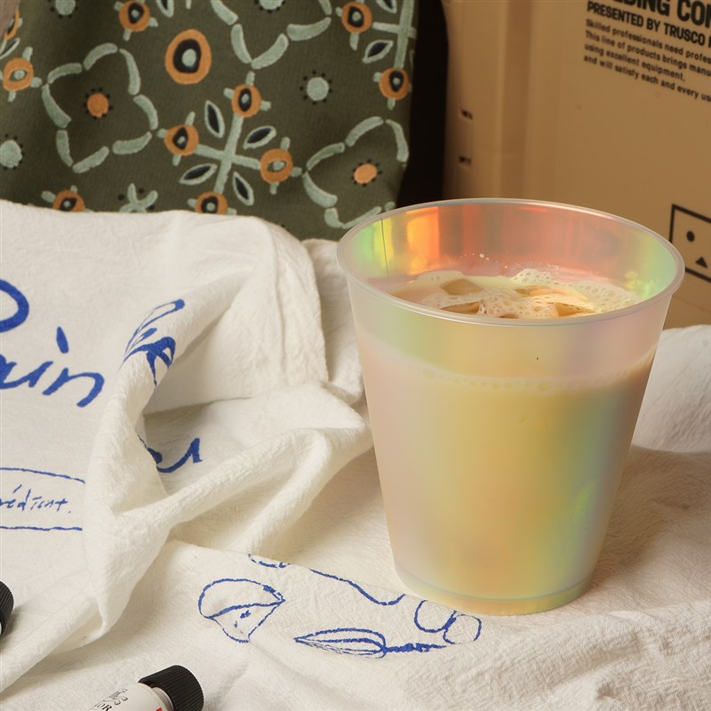 MICON名高彩虹300mL PP杯咖啡杯哑光一次性果汁冷热饮品定制打包