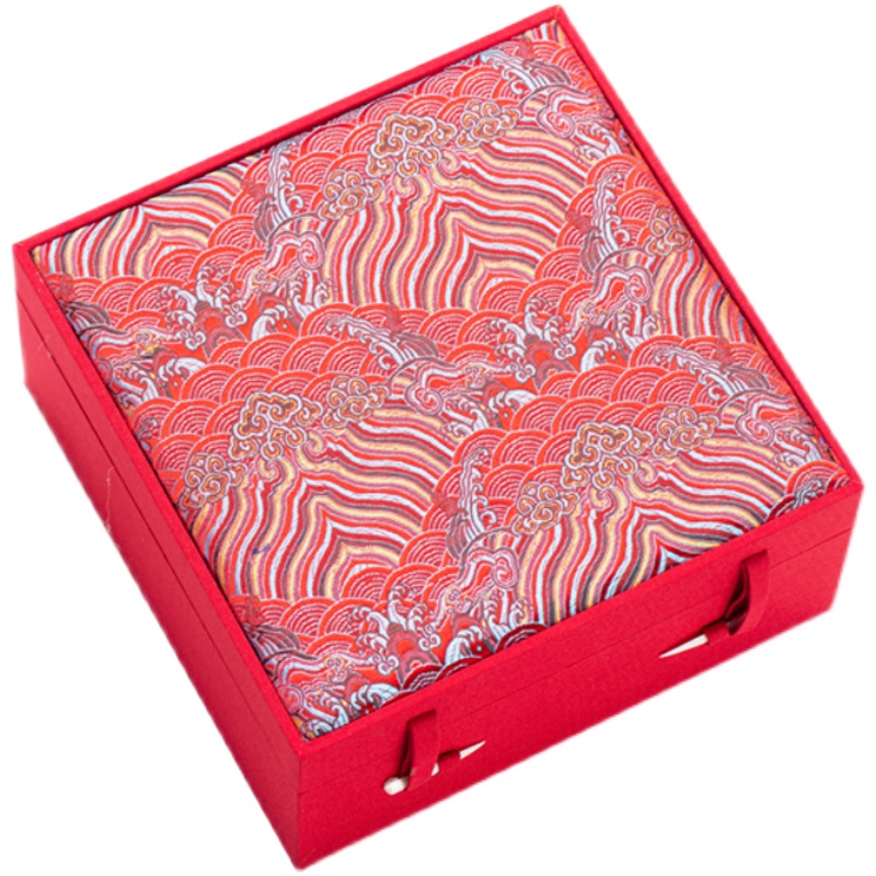 红色年货大号瓷盘花瓶紫砂壶瓷器工艺品收藏品订制礼盒包装盒