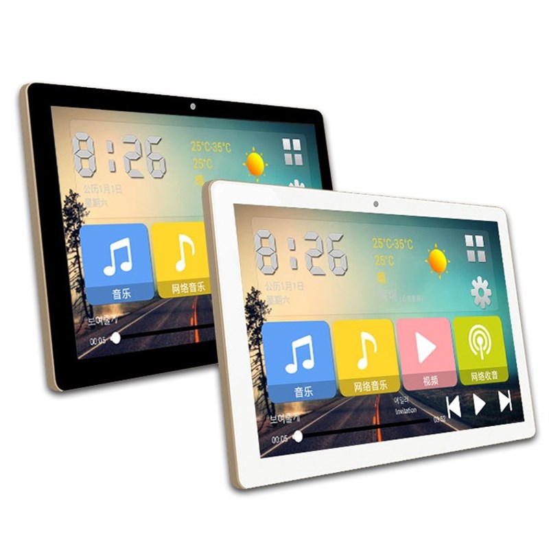10寸安卓系统背景音乐主机装 四分区控制 无线功放智能家居