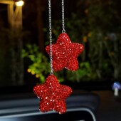新款 男女车载饰品 汽车后视镜挂件星星水晶挂饰五角星车内吊坠个性
