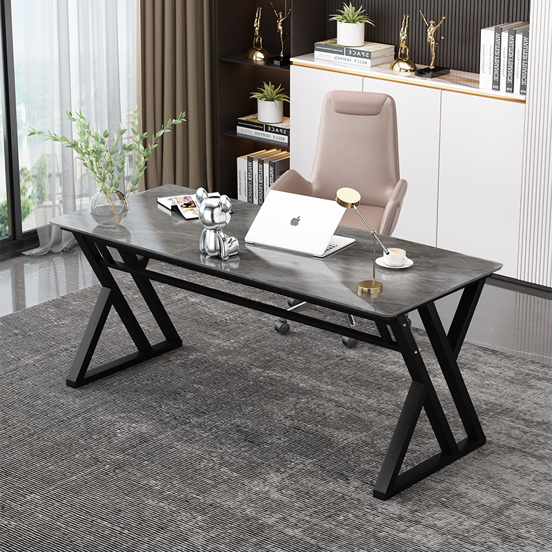 人岩板书桌学习桌家用办公桌电脑桌台式卧室桌子电竞桌长工作台