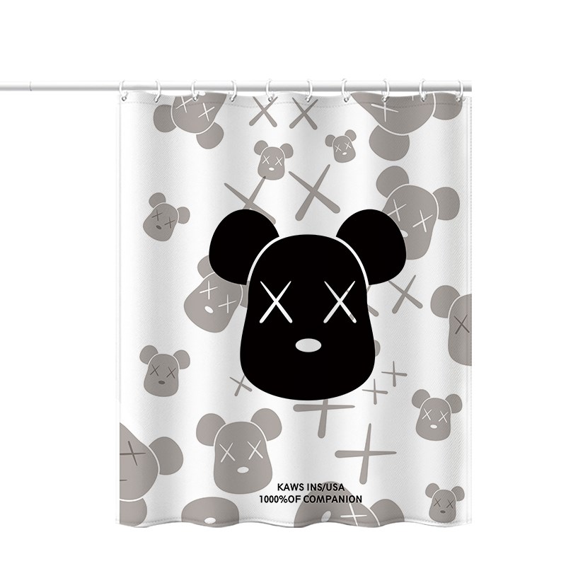 KWS厕所芝麻街浴帘浴室防水隔断淋浴遮挡帘洗澡挡水分离卧室窗帘