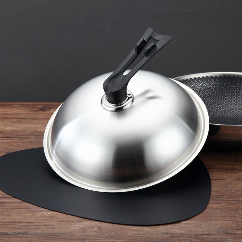 不锈钢锅盖家用炒锅盖加厚炒菜铁盖蒸锅加高汤锅通用32cm圆型盖子