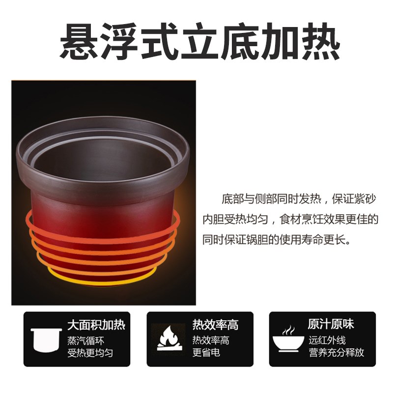 三源紫砂电炖锅大容量商用陶瓷10升煮粥煲汤锅家用炖汤多功能智能