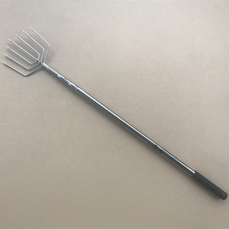 7齿排叉圆尖一字扁平 不锈钢伸缩杆铆钉加固任意定位倒刺渔插