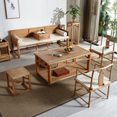 老榆木罗汉床实木古典免漆客厅泡茶双人床多功能茶几桌组合沙发塌