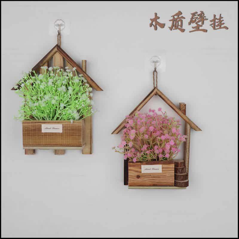 欧式木制挂盆墙上装饰壁挂花盆家居客厅墙面装饰创意壁挂花盆花篮