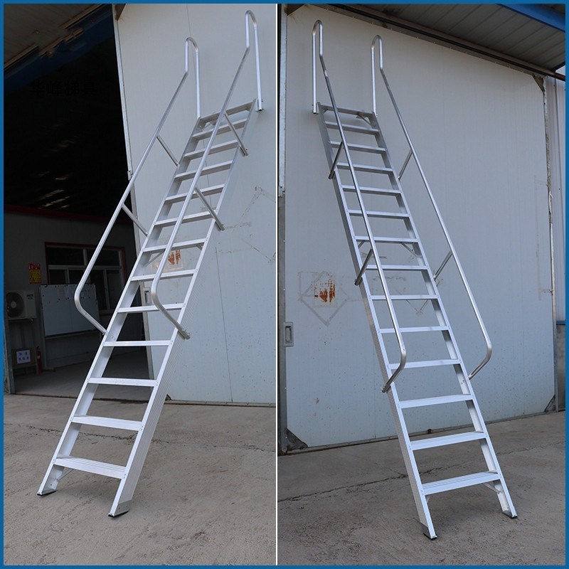 定制加厚铝合金家用室外屋顶楼梯扶手梯子阁楼梯安全爬梯工程梯子