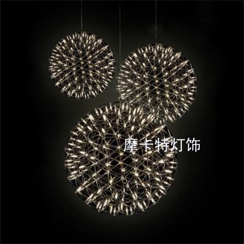 LED火花球满天星不锈钢圆球吊灯橱窗咖啡厅酒店大堂创意工程灯饰