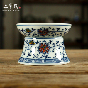 亦紫陶陶瓷茶滤 纱网 茶漏 大号 手绘青花瓷配件茶隔滤 功夫茶具
