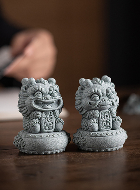 可爱小龙仔开运暴富茶宠摆件客厅装饰创意石鼓瑞兽吉祥物鱼缸造景