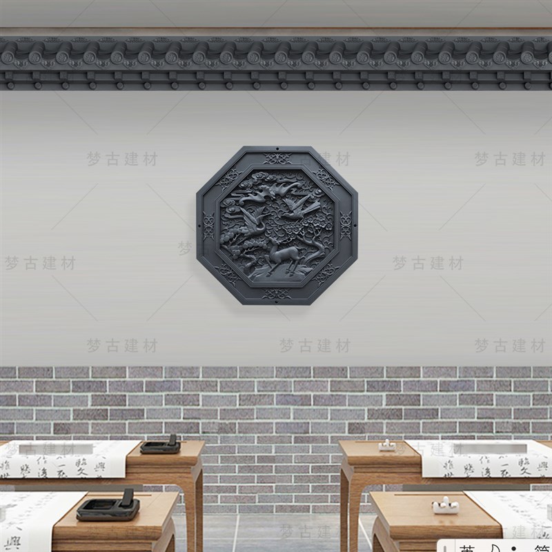 梦古小号特厚免架子瓦树脂瓦cm仿古屋檐中式一体仿真装饰塑料瓦