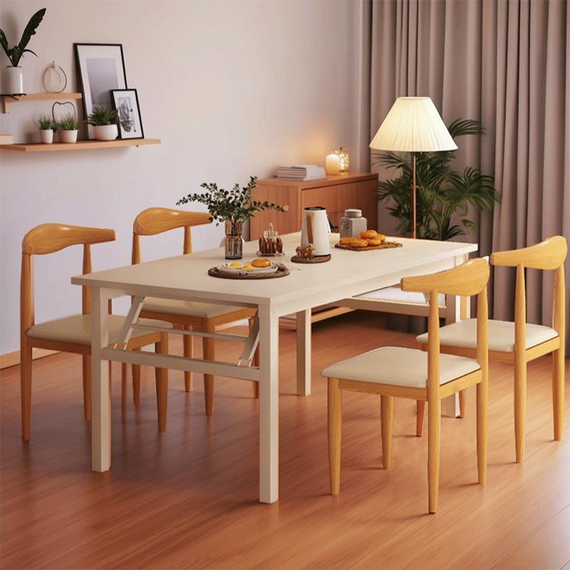 家用餐桌出租房吃饭桌子折叠桌商用餐桌椅组合饭店摆摊长条桌板桌