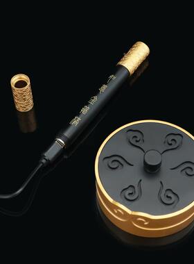 烟缸金防飞灰箍棒用火折子带盖烟灰缸创意家轻奢高级灰感铜烟LX-R