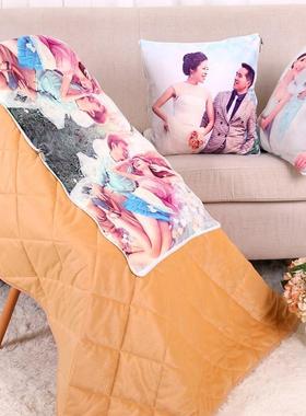 毛多功能抱枕被子来图定8004做片个性di照y创意lg毯o定o制汽车靠