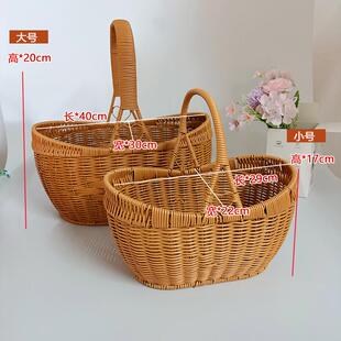 宝2555提花篮手提篮编织架加固提篮菜篮铁子水果元 礼篮果篮提篮