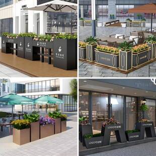 广不锈钢铁艺花箱户外组合隔动断79户场外摆花槽镀商锌花箱可移花