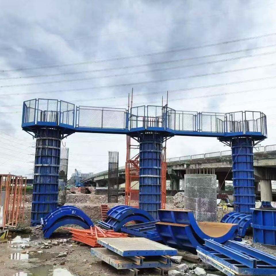 桥梁OWG施桥工盖操作平台路墩柱防护平台作业政安梁全操作墩柱平