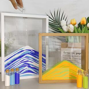 流沙画签到相6012H框手幼婚儿园学礼仪式感场开景布置摆件工