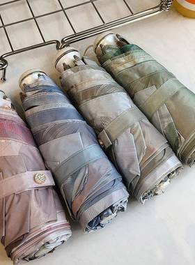 花双面印五复古风超轻折全ZY5502遮光零透遮阳伞小巧伞便携口袋伞