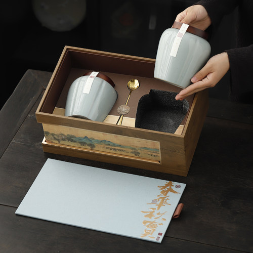 高档陶瓷茶叶包装空礼盒装空盒半斤通用红茶绿茶滇红白茶普洱印字