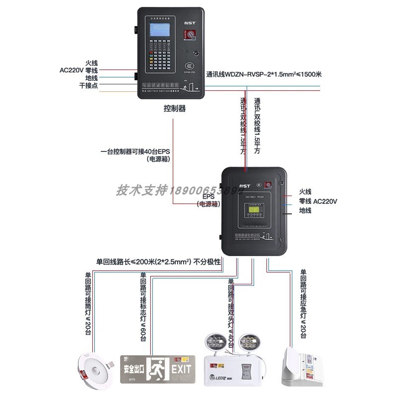 NST拿斯特型应急灯集控安全出口编码疏散指示灯智能应急灯DC3V