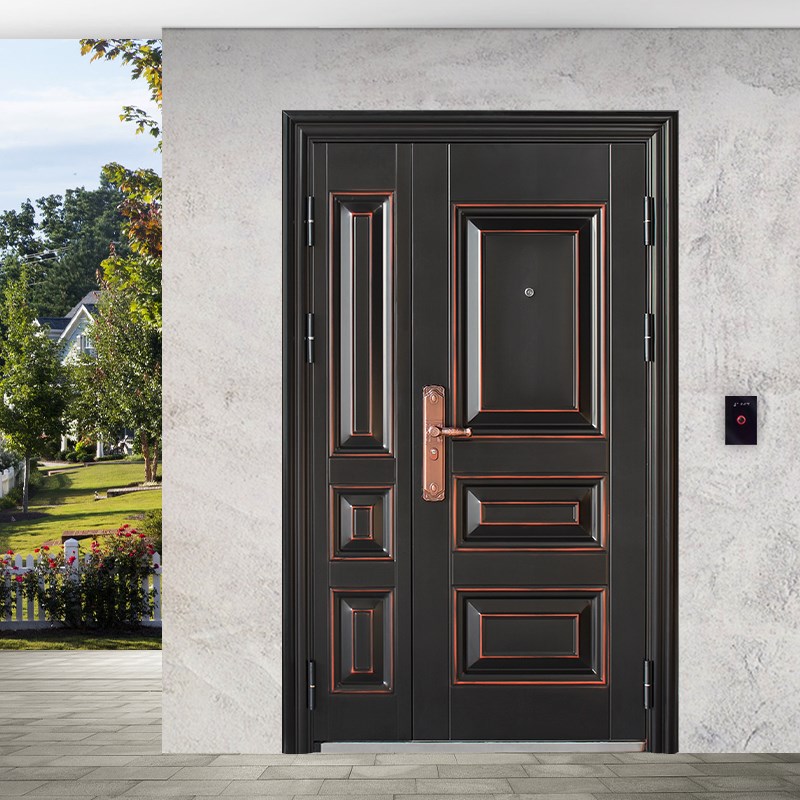 通风防盗门带气窗家用室外农村大门进户开入户门庭院对开子母门