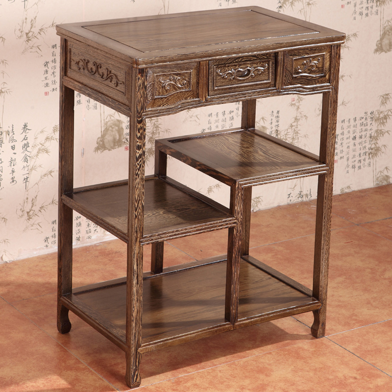 红木家具鸡翅木花梨木实木茶水柜酒柜电话架餐边柜小柜子鱼缸架