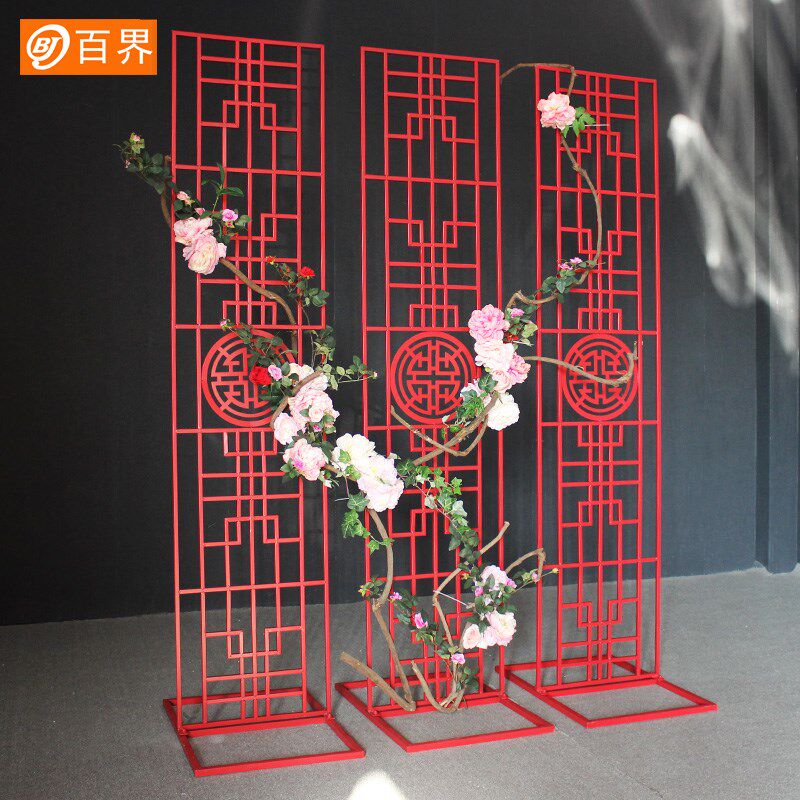 百界新款婚庆道具中式婚礼屏风汉宋t台布置路引装饰背景现场摆件