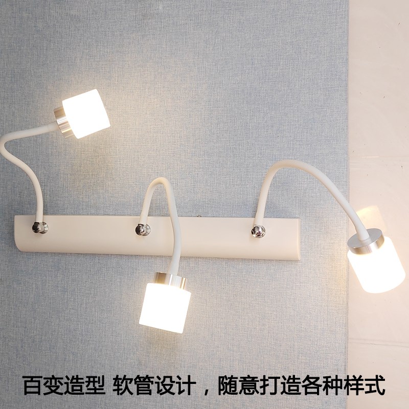 led镜前灯卫生间浴室镜柜洗手间洗漱台镜子面防水防雾软管免打孔