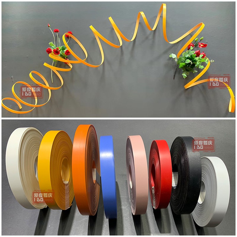 造型线条硬胶造型条带绢花装扮弯曲飘带婚礼喷绘花艺线条舞台装饰