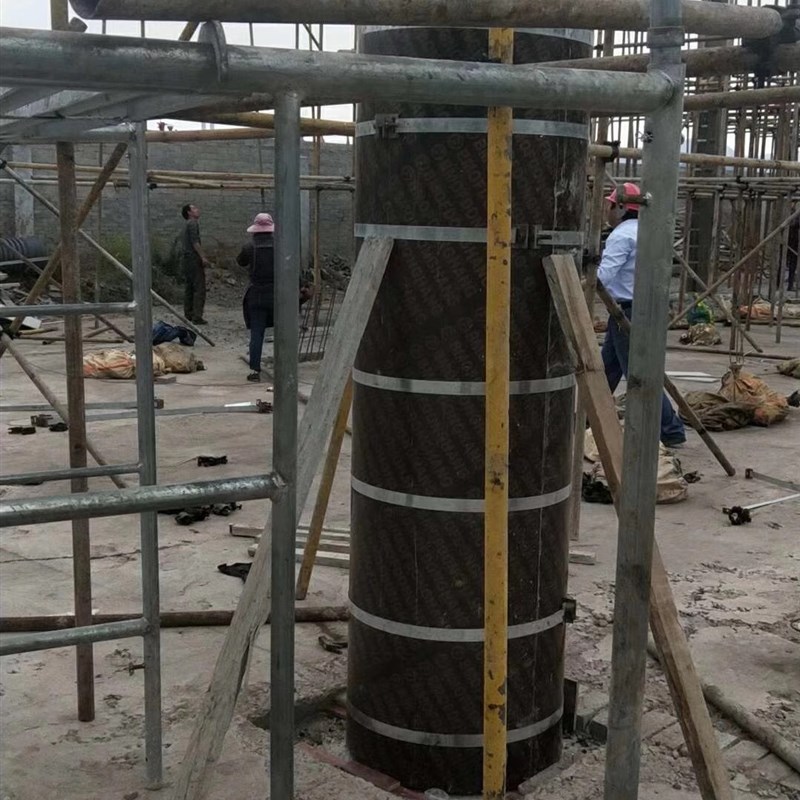 建筑圆模板水泥柱子模具检查井定型桥墩钢模板圆形异形木质模板厂