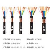 1.5 4芯0.5 2.5平护套线信号控制电缆线 0.75 屏蔽线ZRRVVP2