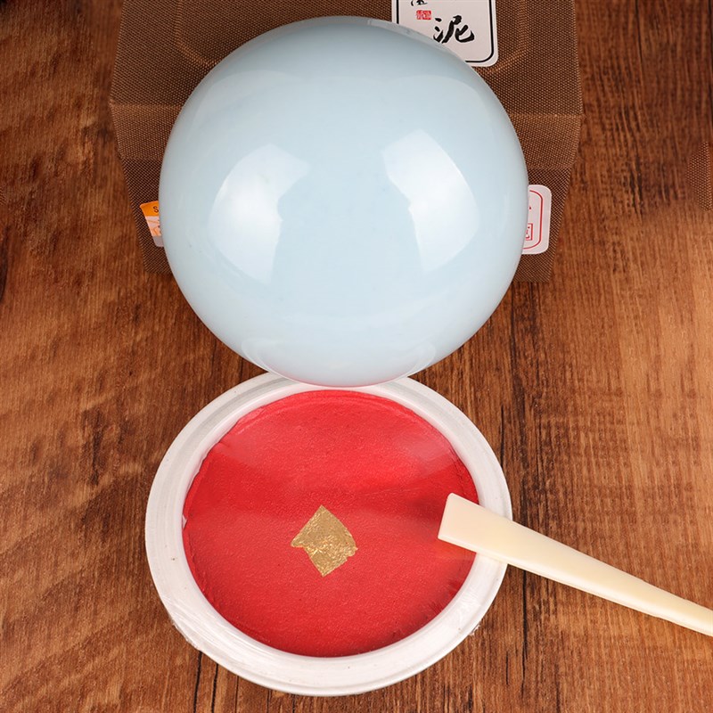 维赤丹朱砂印泥油书法书画创作专用篆刻印章龙泉八宝手指画印尼