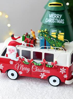 NUCHI圣诞节装饰HRI铁艺邮筒台信品箱雪橇车雪人酒前店装饰摆件