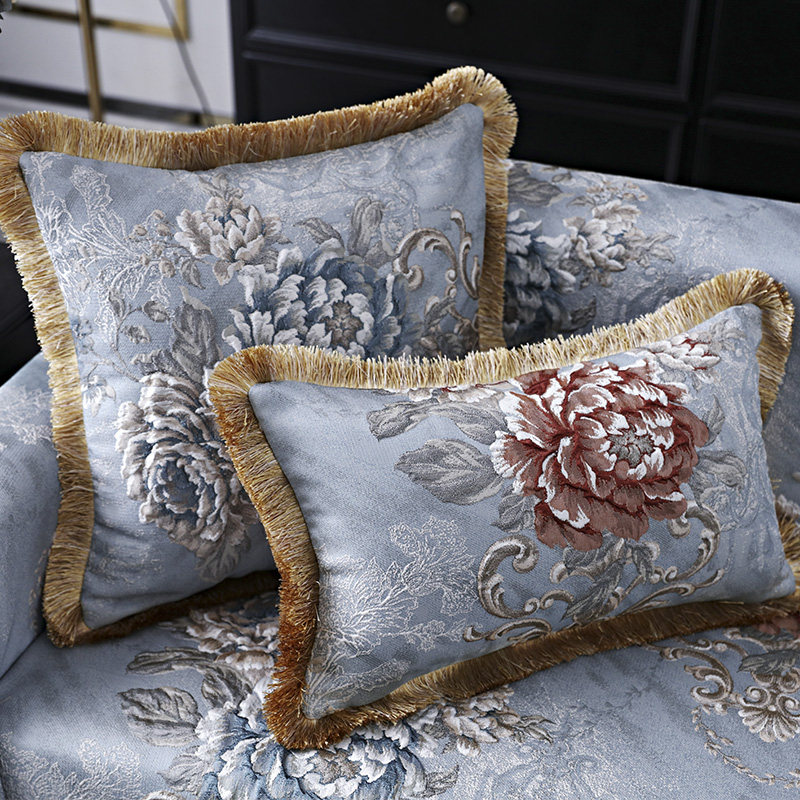 欧式蓝色大号沙发抱枕套含芯